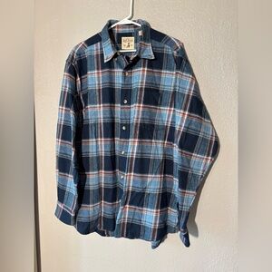 RedHead Blue Classic Flannel Button Down Shirt size Large